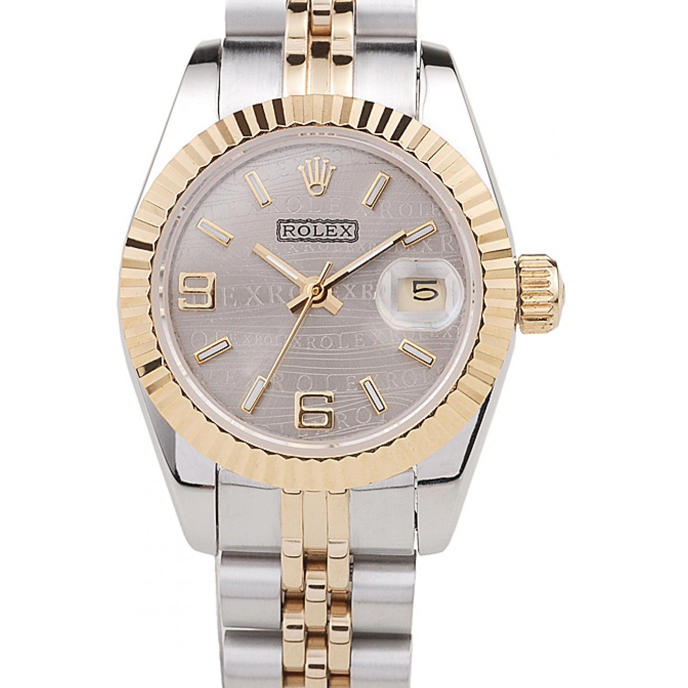 Stainless Two Steel Rolex Tone Plated Gold Datejust Yellow 98078 0815